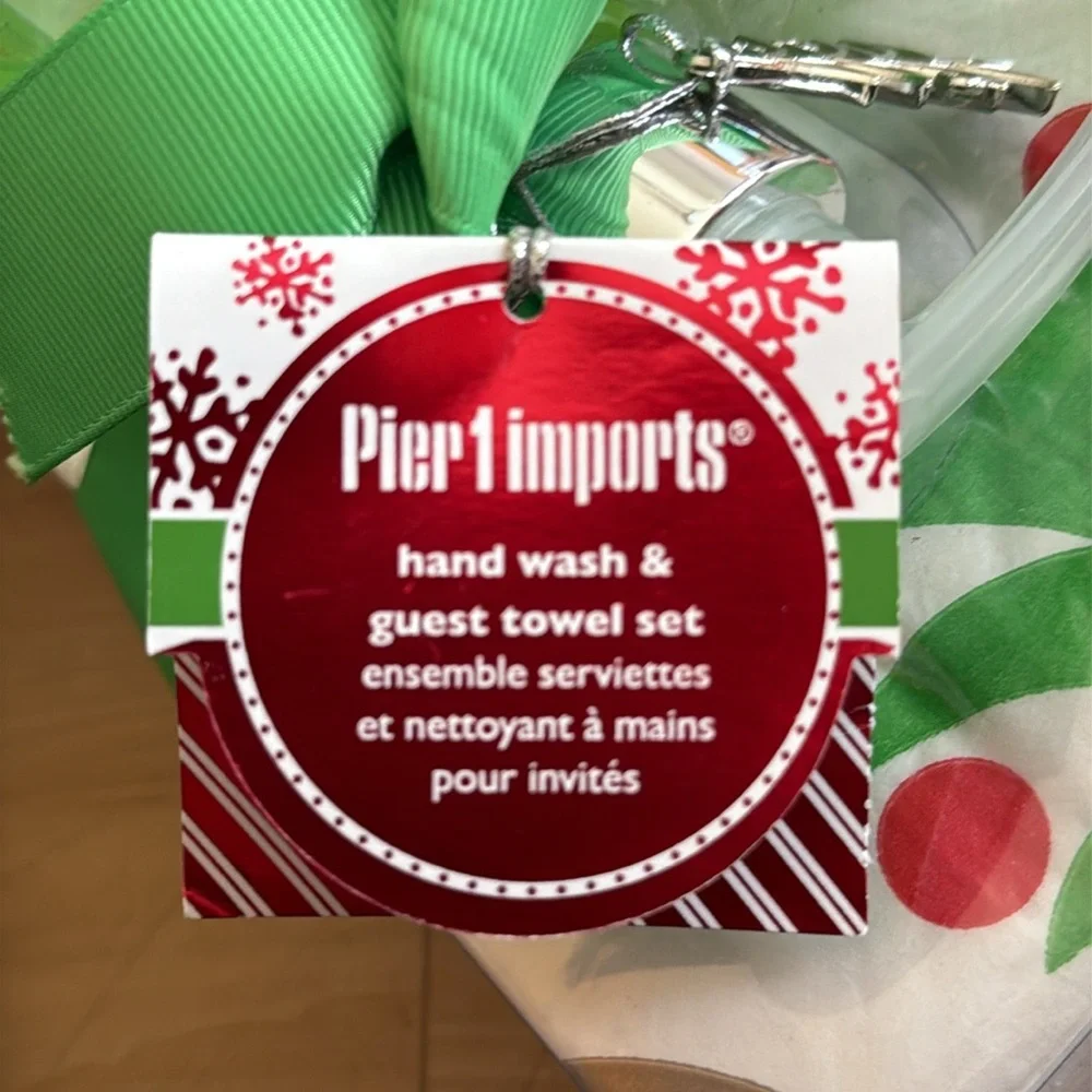 PIER ONE CHRISTMAS THEME HAND SOAP & REINDEER PAPER TOWEL